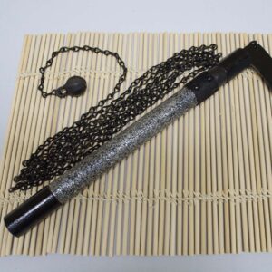 Kusarigama ninja weapon with curved sickle and long chain